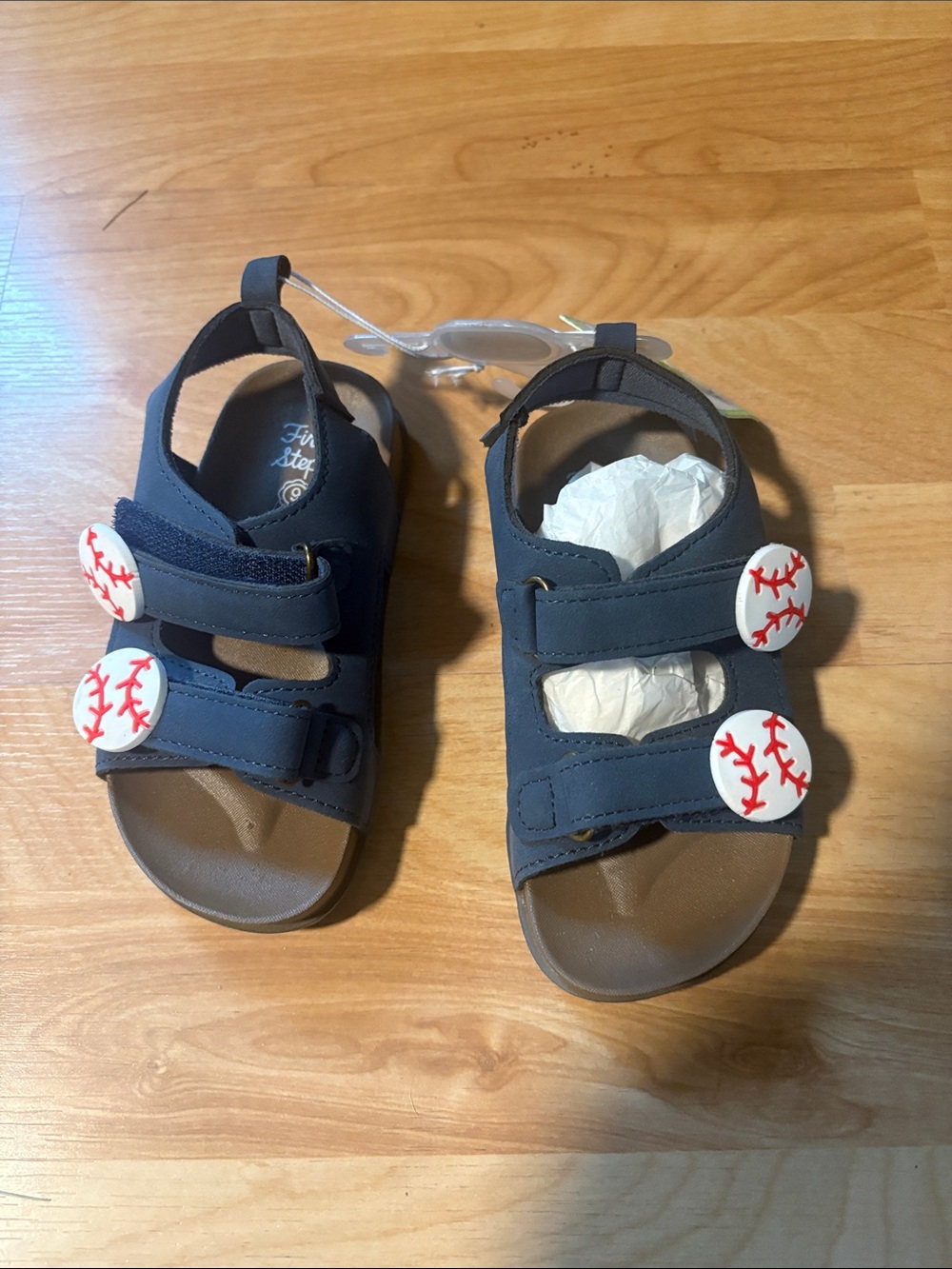 First Steps Kids Navy Baseball Strap Sandals 9